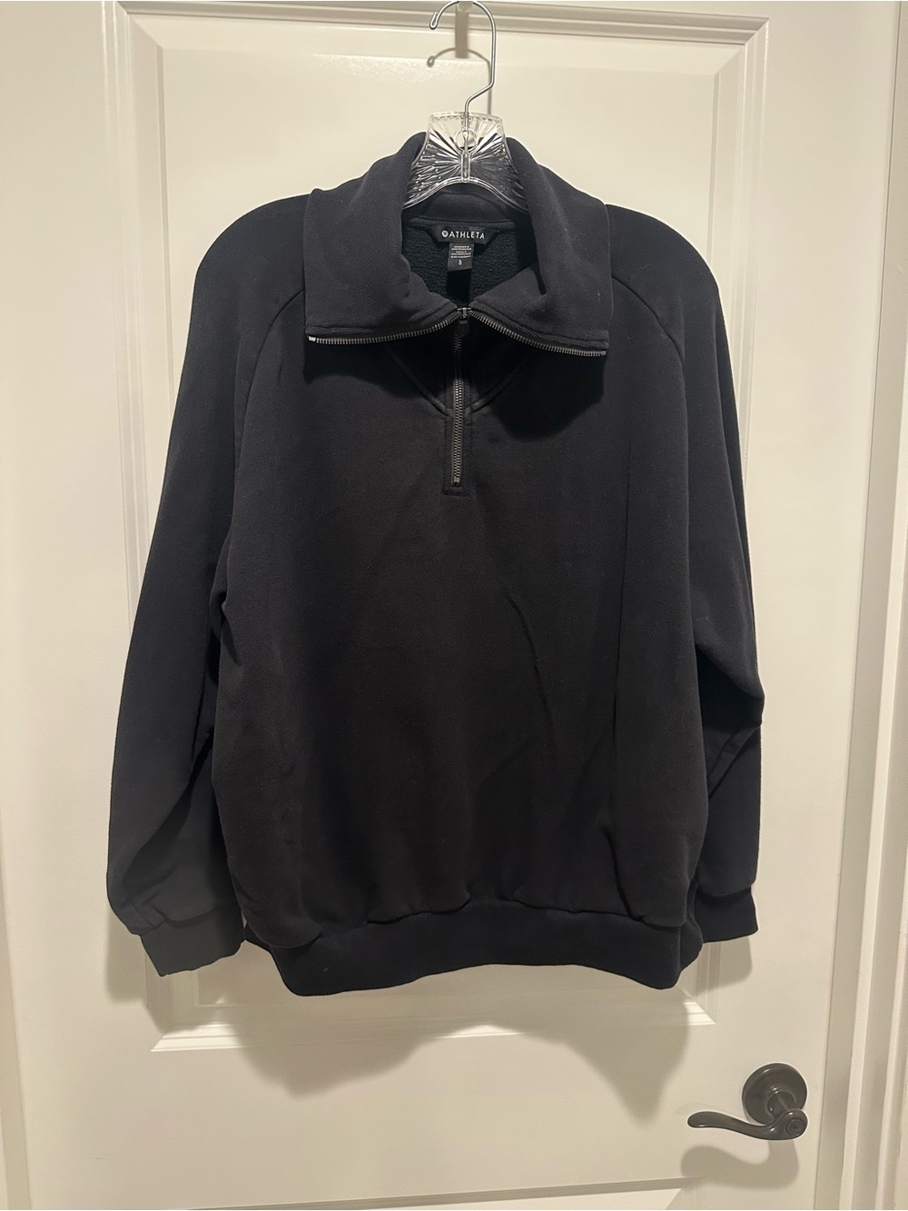 Athleta women’s black Quarter-Zip Pullover Sweater